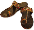 Ladies Slip-on Khussa- Brown- Pakistani Khussa Shoes