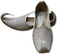 Gents khussa- Silver - Pakistani Khussa for Men