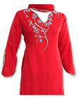 Red Chiffon Suit- Indian Semi Party Dress