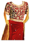 Maroon Pure Katan Lehnga- Pakistani Wedding Dress