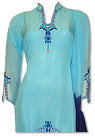 Light Blue/Navy Blue Chiffon Suit- Indian Semi Party Dress