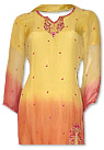 Yellow/Orange Chiffon Suit- Indian Semi Party Dress