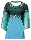 Turquoise/navy Blue Chiffon Suit- Indian Dress