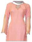 Pink/Light Blue Chiffon Suit- Indian Semi Party Dress