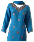 Turquoise Chiffon Suit- Indian Semi Party Dress