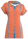 Orange/Blue Chiffon Trouser Suit- Indian Semi Party Dress