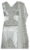 White Silk Lehnga - Pakistani Bridal Dress