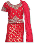 Red Jamawar Zarri Lehnga- Pakistani Wedding Dress