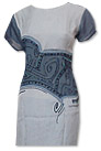 Grey/Navy Blue Chiffon Suit- Indian Semi Party Dress