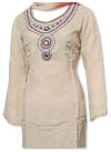 Cream/Brown Chiffon Suit- Indian Semi Party Dress