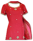 Red Crinkle Chiffon Suit