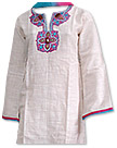 Off-white Cotton Khaddar Suit- Pakistani Casual Dress