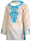 Skin /Turquoise Cotton Khaddar Suit- Pakistani Casual Dress