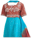 Brown/Turquoise Chiffon Anarkali Suit