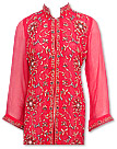 Red Crinkle Chiffon Suit
