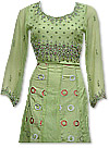 Pistachio Green Crinkle Chiffon Suit 