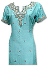 Turquoise Crinkle Chiffon Suit 