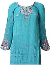 Turquoise/Pink Chiffon Suit- Indian Dress