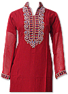 Red Chiffon Suit- Indian Semi Party Dress