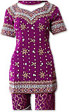 Dark Purple Jamawar Zari Gharara 