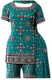 Sea Green Jamawar Zari Gharara- Pakistani Bridal Dress