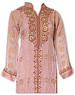 Peach Chiffon Jamawar Suit- Indian Semi Party Dress