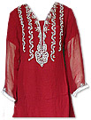 Red Chiffon Suit- Indian Semi Party Dress