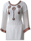 White Chiffon Suit   - Indian Semi Party Dress