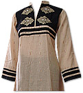 Skin/Black Khaddar Suit - Pakistani Casual Dress