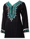 Black/Sea Green Khaddar Suit - Pakistani Casual Dress