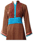 Brown Khaddar Suit- Pakistani Casual Dress