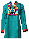 Sea Green Linen Suit - Pakistani Casual Dress