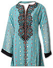 Turquoise Jamawar Chiffon Suit 