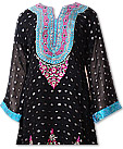 Black Chiffon Jamawar Suit- Indian Semi Party Dress