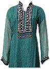 Teal Green Chiffon Suit   - Indian Semi Party Dress