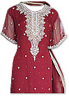 Red Crinkle Chiffon Suit