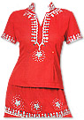 Red Chiffon Suit   - Indian Dress