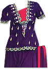 Dark Purple Georgette Gharara Suit  - Pakistani Wedding Dress