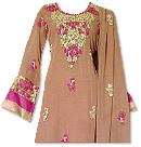 Brown/Hot Pink Georgette Suit - Indian Semi Party Dress