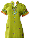 Parrot Green Georgette Suit  - Indian Semi Party Dress