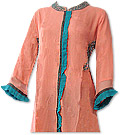 Peach/Turquoise Chiffon Suit- Indian Semi Party Dress