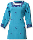 Turquoise/Dark Purple Chiffon Suit- Indian Dress