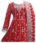 Red Jamawar Chiffon Suit 