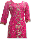 Hot Pink Crinkle Chiffon Suit 