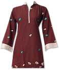 Dark Brown Cotton Khaddar Suit 