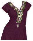 Dark Magenta/Olive Georgette Suit  - Pakistani Casual Clothes