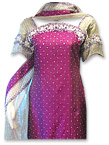 Magenta Jamawar/Silk Suit