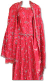 Red Pure Katan Silk Lehnga - Pakistani Bridal Dress