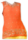 Orange/Yellow Georgette Trouser Suit- Indian Dress