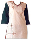 Off-white/Green Georgette Trouser Suit- Pakistani Casual Clothes